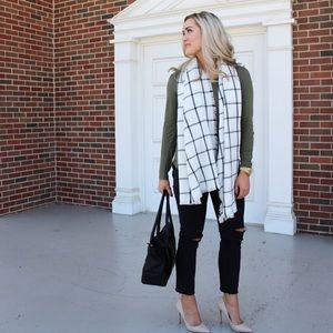 Express Black and White Window Pane Scarf